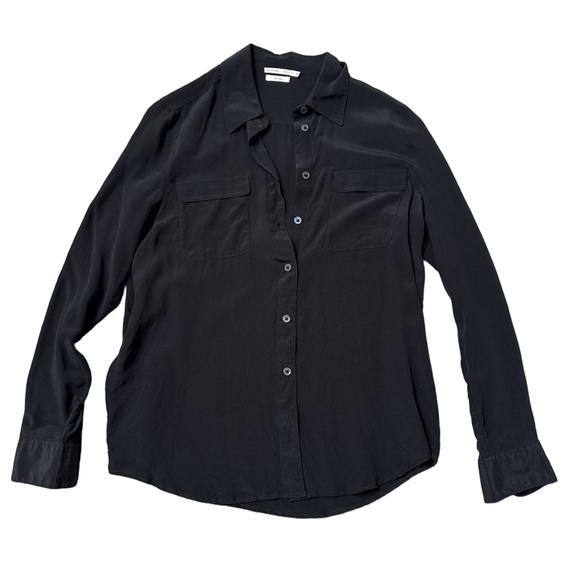 Monoprix Tops - Monoprix black silk shirt